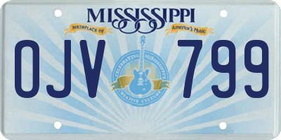 MS license plate OJV799