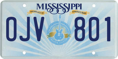 MS license plate OJV801
