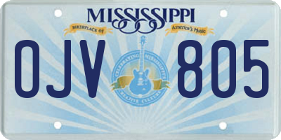 MS license plate OJV805