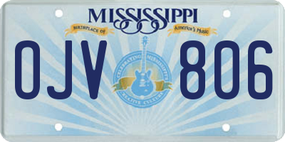 MS license plate OJV806