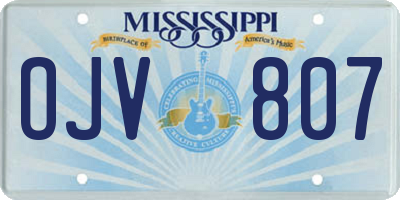 MS license plate OJV807