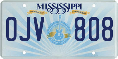 MS license plate OJV808