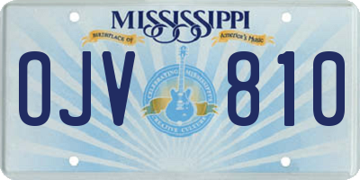 MS license plate OJV810