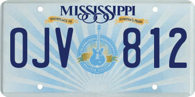 MS license plate OJV812