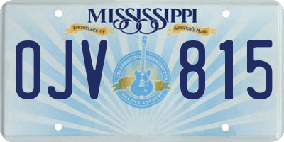 MS license plate OJV815