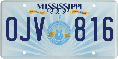 MS license plate OJV816