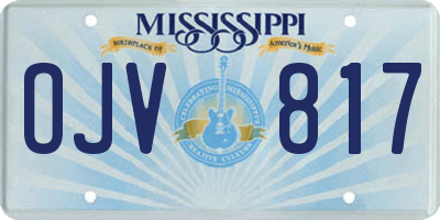 MS license plate OJV817