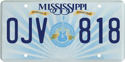 MS license plate OJV818