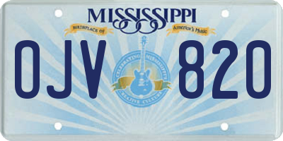 MS license plate OJV820