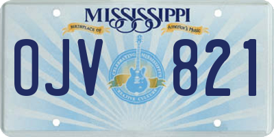 MS license plate OJV821