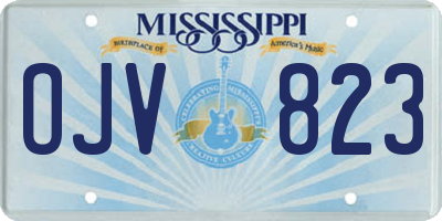 MS license plate OJV823