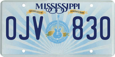 MS license plate OJV830