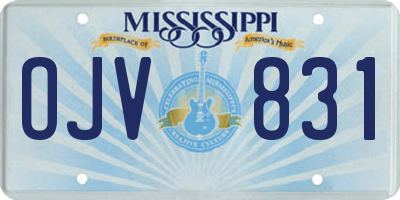 MS license plate OJV831