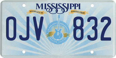 MS license plate OJV832