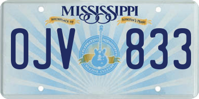 MS license plate OJV833