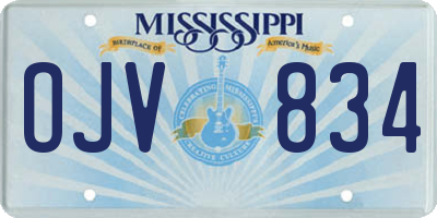 MS license plate OJV834