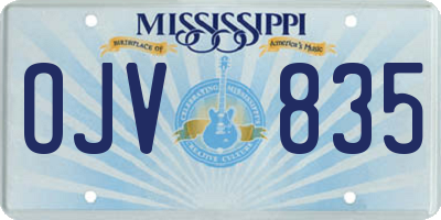 MS license plate OJV835