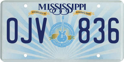 MS license plate OJV836