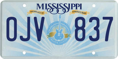 MS license plate OJV837