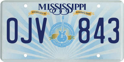 MS license plate OJV843