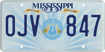 MS license plate OJV847