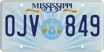 MS license plate OJV849