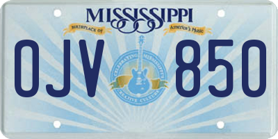 MS license plate OJV850