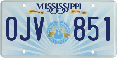 MS license plate OJV851