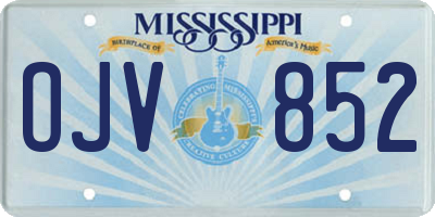 MS license plate OJV852