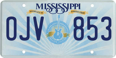 MS license plate OJV853