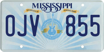 MS license plate OJV855