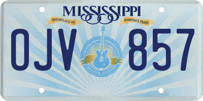 MS license plate OJV857
