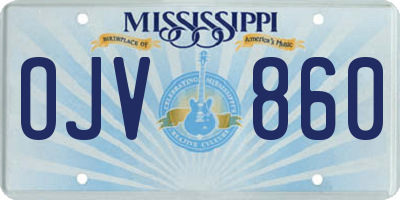 MS license plate OJV860
