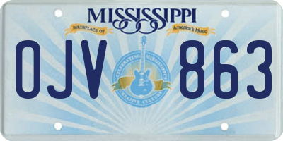 MS license plate OJV863