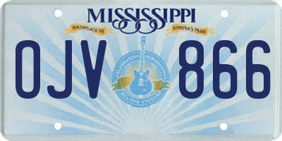 MS license plate OJV866