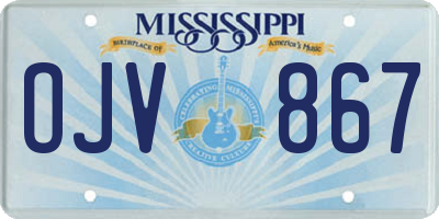 MS license plate OJV867