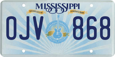 MS license plate OJV868