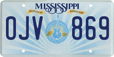 MS license plate OJV869