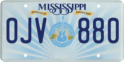 MS license plate OJV880