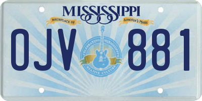 MS license plate OJV881