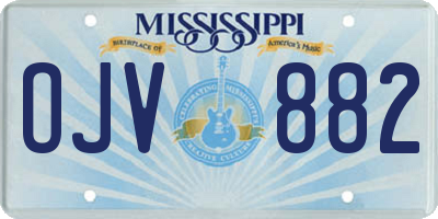 MS license plate OJV882
