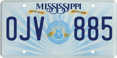 MS license plate OJV885
