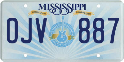 MS license plate OJV887