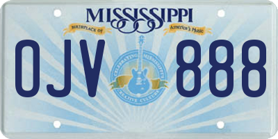 MS license plate OJV888