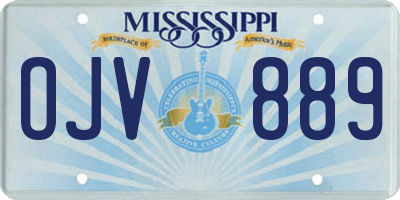 MS license plate OJV889