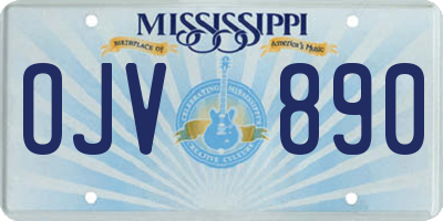 MS license plate OJV890