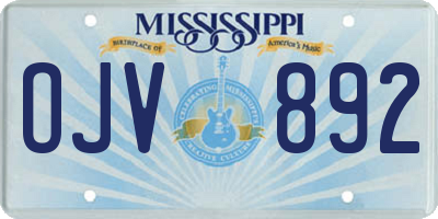 MS license plate OJV892