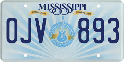 MS license plate OJV893