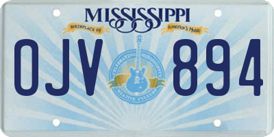 MS license plate OJV894