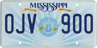 MS license plate OJV900